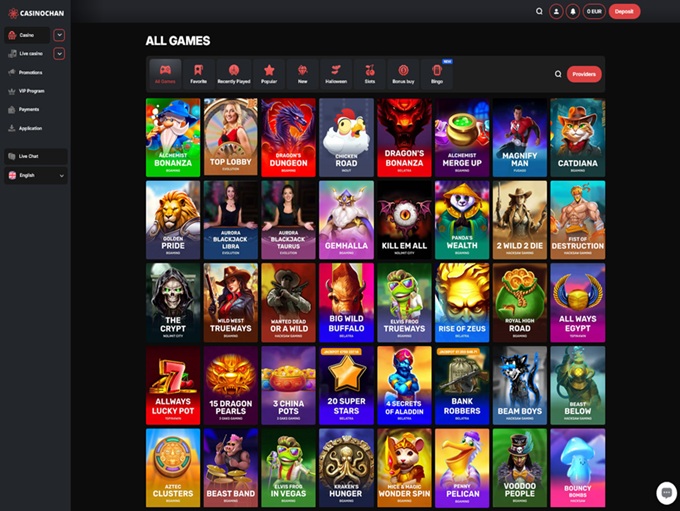 CasinoChan 30.10.2025. Lobby