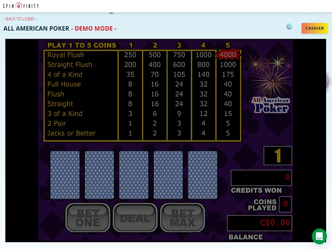 Spinfinity Casino Game 3 