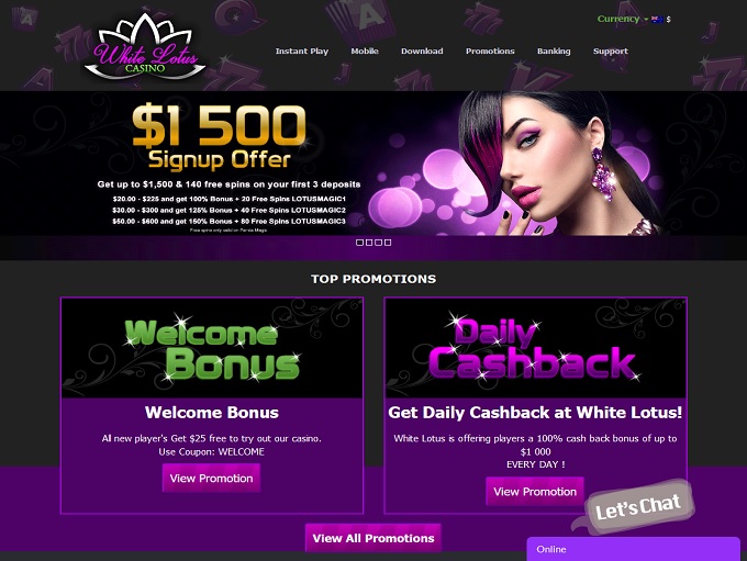 White Lotus Casino AUD hp