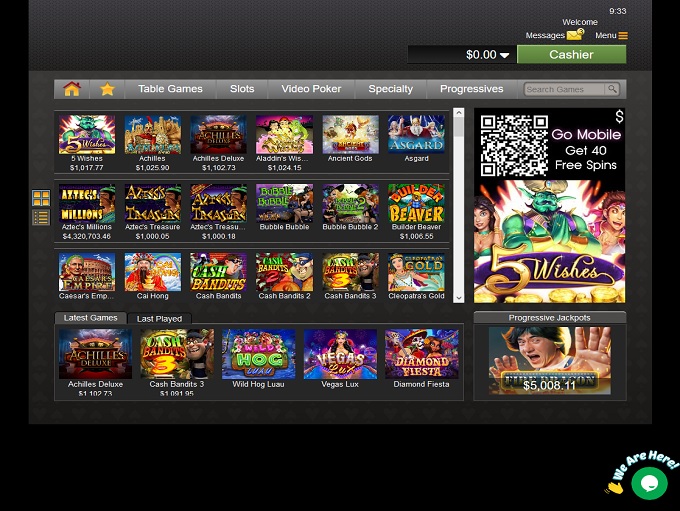 White Lotus Casino AUD lobby