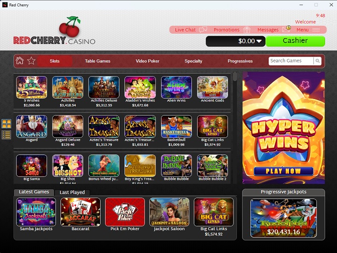 RedCherry Casino 12.09.2023. Lobby 