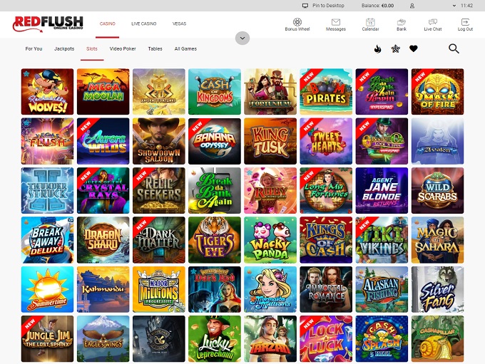 Red Flush Casino new lobby 