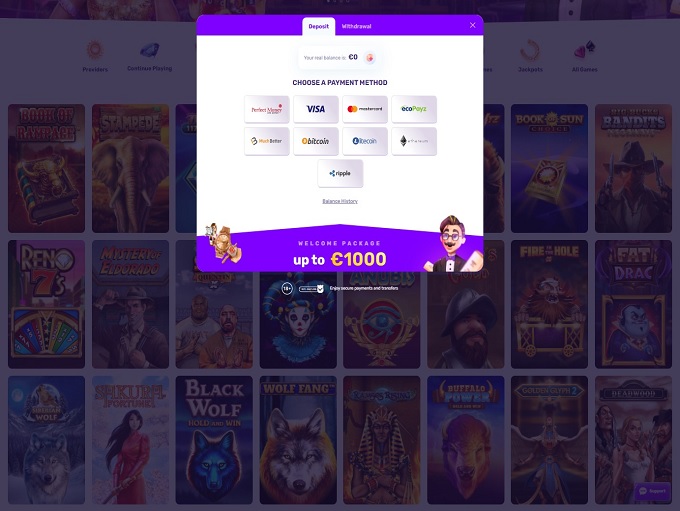 SlotsPalace Casino bank 