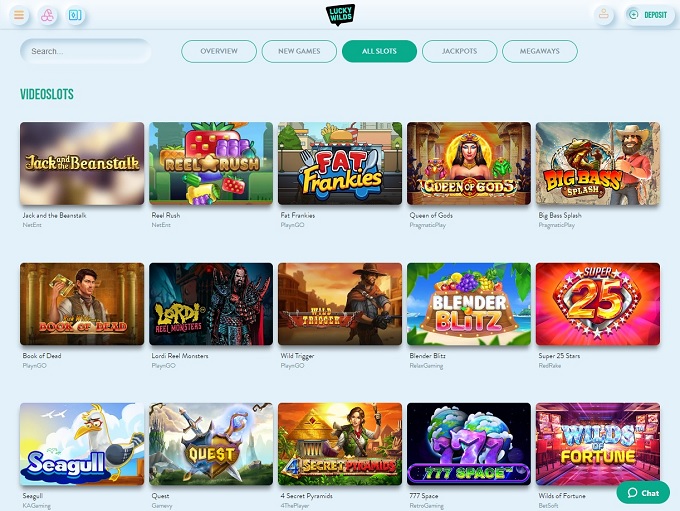 Lucky Wilds Casino lobby