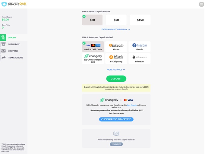 Silver Oak Casino 05.02.2026. bank