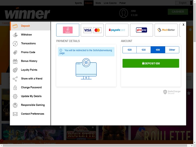 Winner Casino new 14.02.2020. bank 