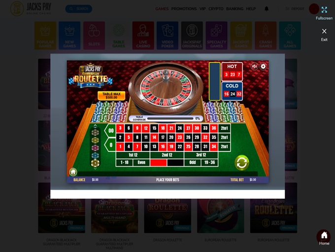 jackspay table