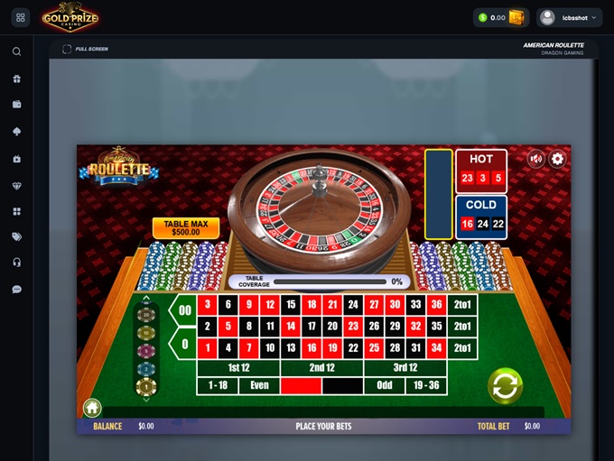 GoldPrize Casino table