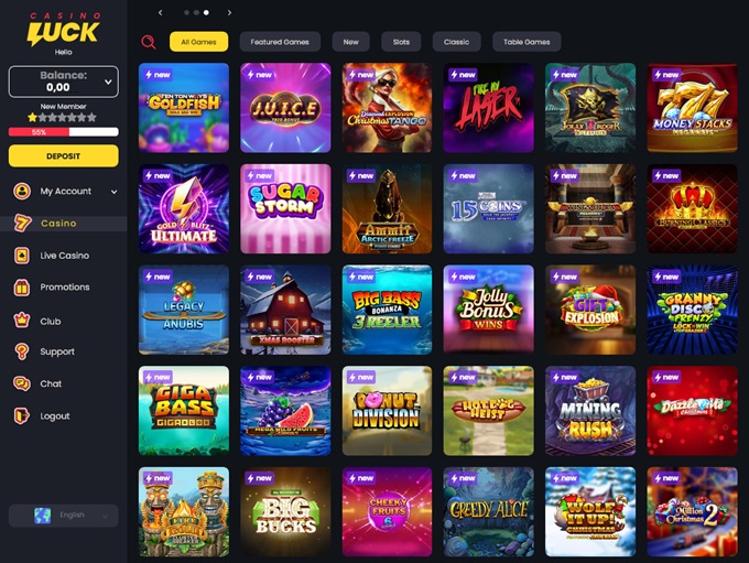 CasinoLuck 23.12.2024. Lobby 