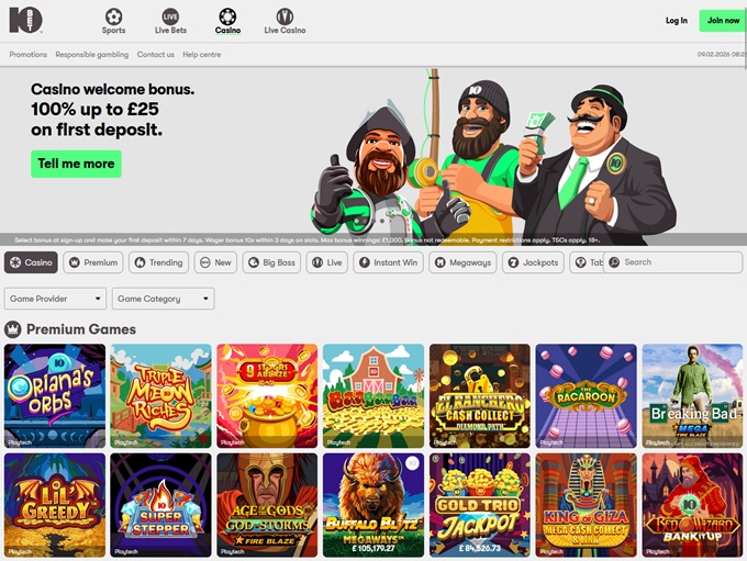 10Bet Casino 09.02.2026. hp