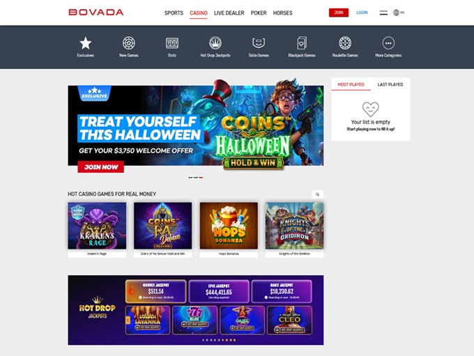 Bovada Casino 20.10.2025. Hp