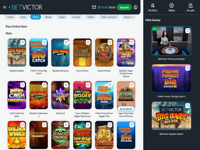BetVictor Casino 22.09.2025. Lobby 