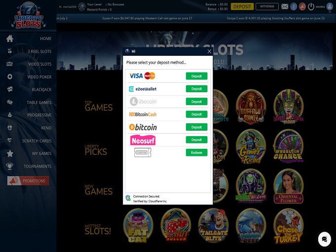 Liberty Slots Casino 14.07.2023. Bank 