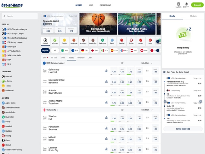 Bet at home 10.03.2026. lobby