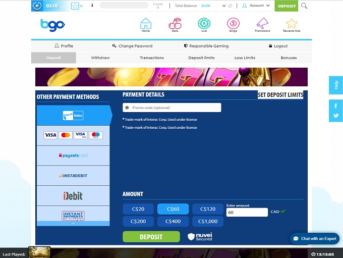 Bgo Casino 08.11.2021. Bank 