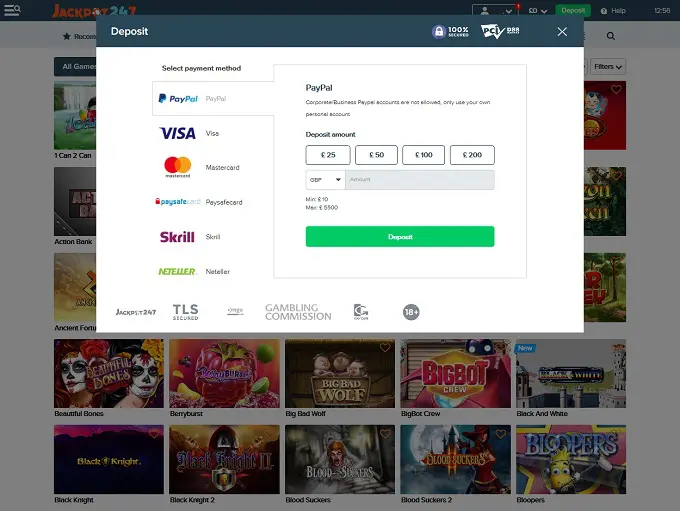 Jackpot247 new bank