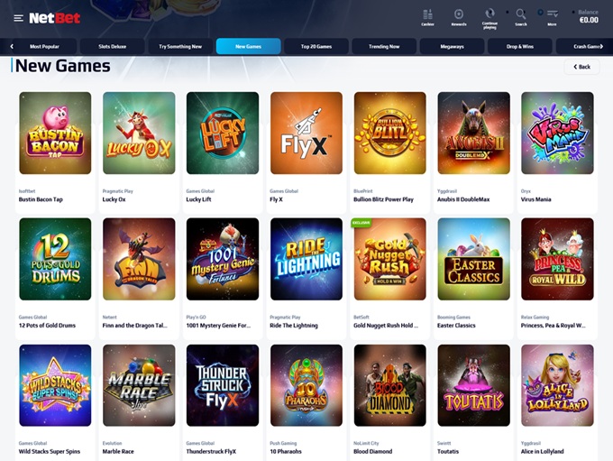 NetBet Casino 15.04.2025. lobby 