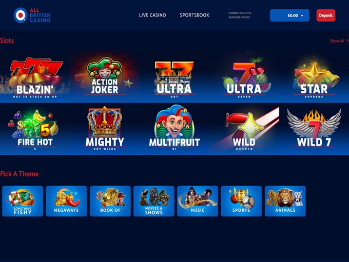 All British Casino 16.09.2025. Lobby