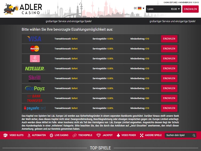 Adler Casino bank 