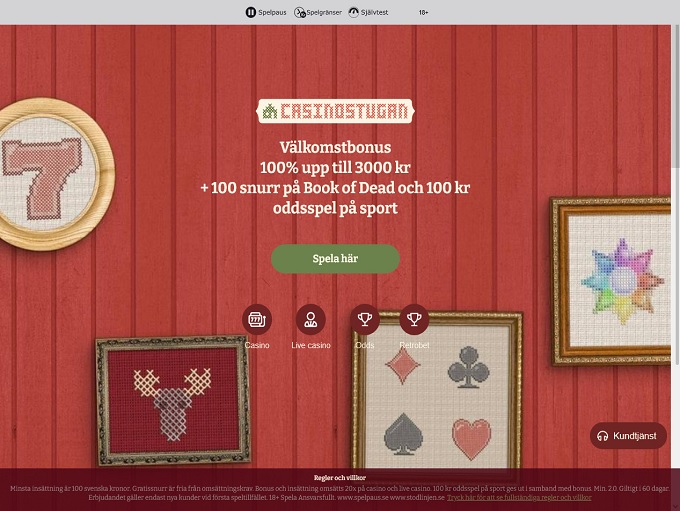 Casinostugan Expert Review ᐈ Get 100% Up To kr3000 Bonus