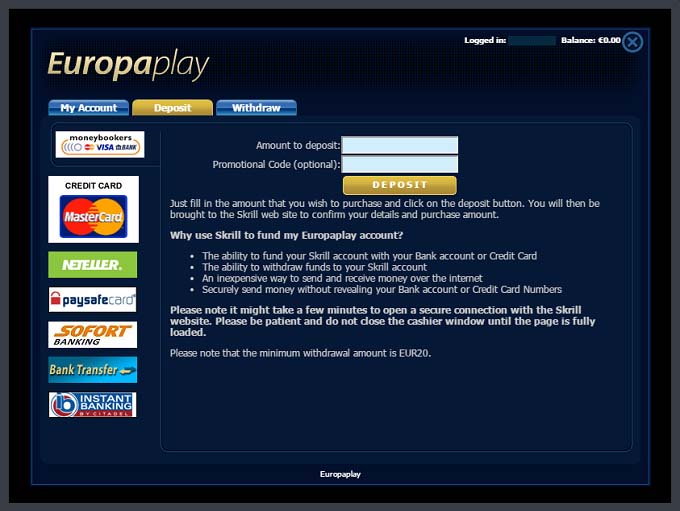Europaplay Cashier 