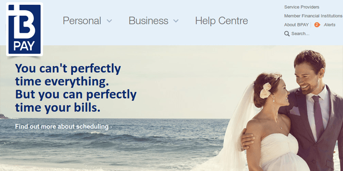 BPAY Home Page Screenshot of BPAY Home page