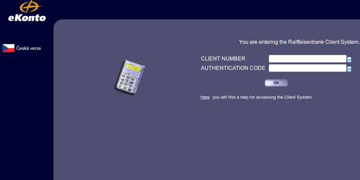 eKonto Home Page Screenshot of eKonto home page