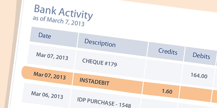 Screenshot of Instadebit Fees