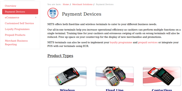 Nets Payments Page Screenshot of Nets Payments page