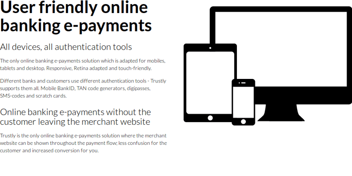 Screenshot of Trustly Withdrawals page