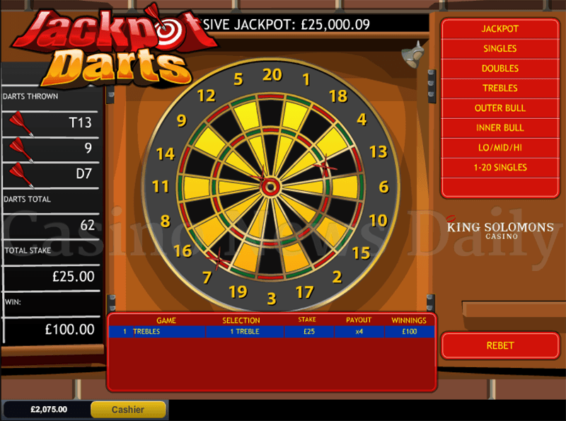 Jackpot Darts Progressive Jackpot Slot Treble Win