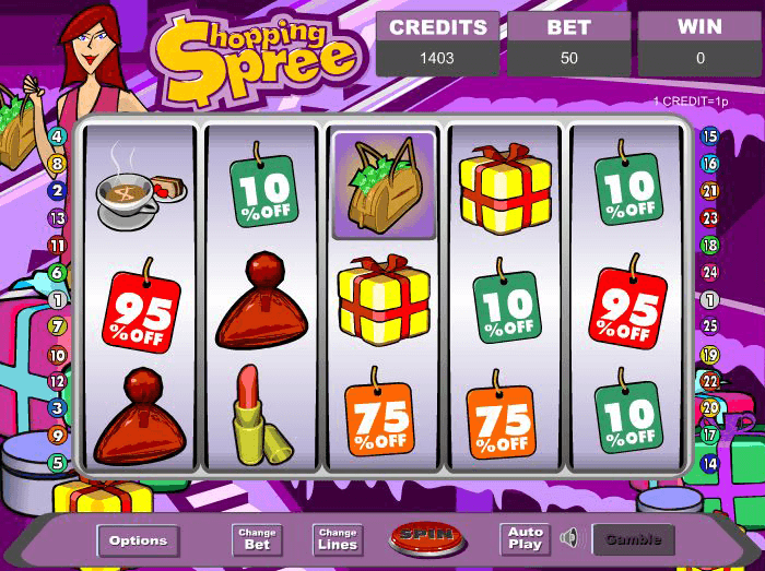 Shopping Spree Progressive Jackpot Screen
