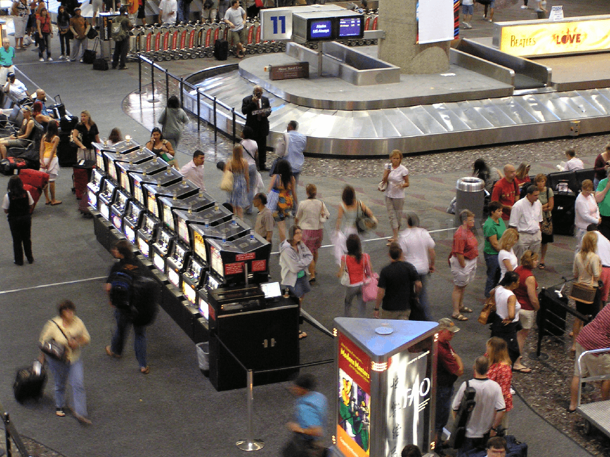 Screenshot of VLTs on airport terminal