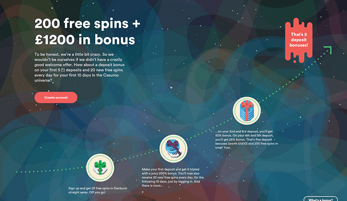 Casumo 200 Free Spins