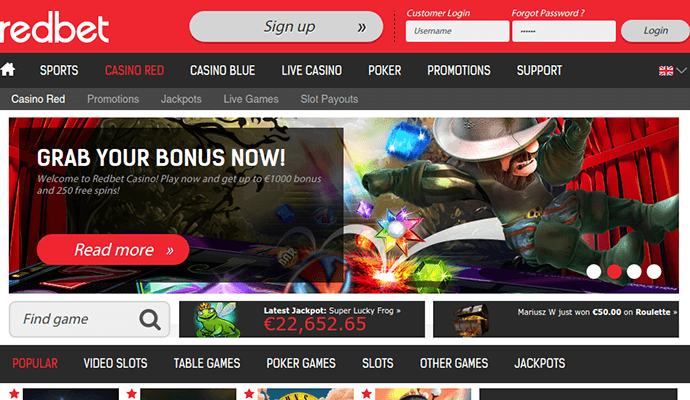 Redbet Casino Welcome Bonus