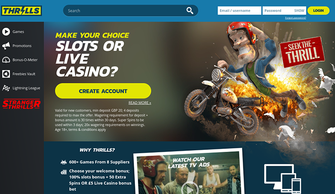 Thrills Casino Bonus